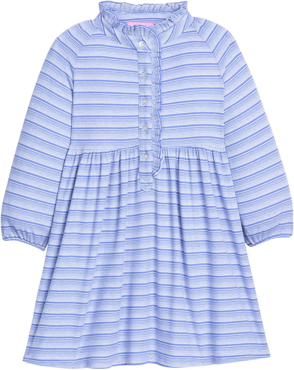 Amelia Dress - Blue Sparkle Stripe