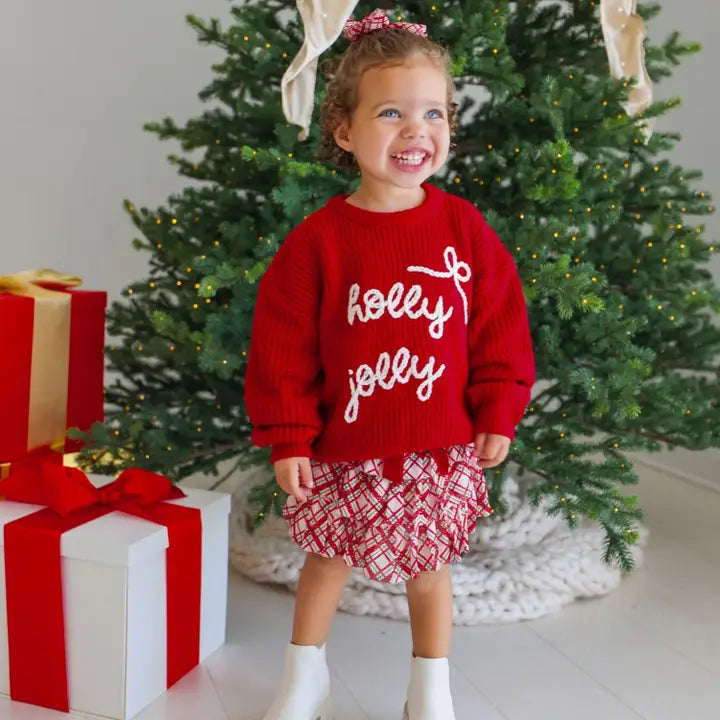Holly Jolly Bow Christmas Knit Sweater