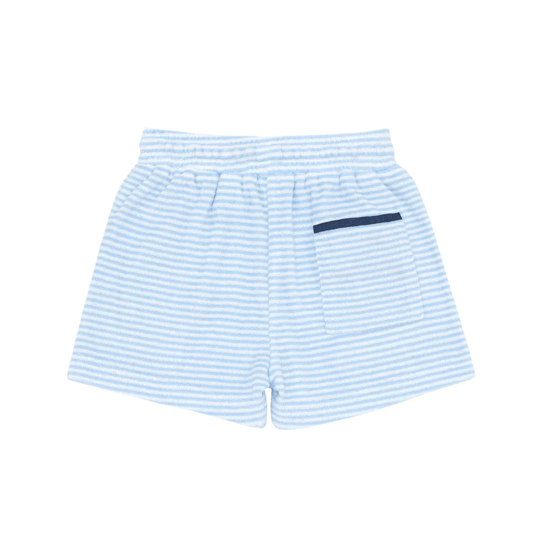 Powder Blue Stripe French Terry Short
