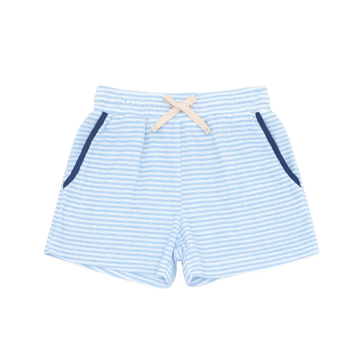 Powder Blue Stripe French Terry Short