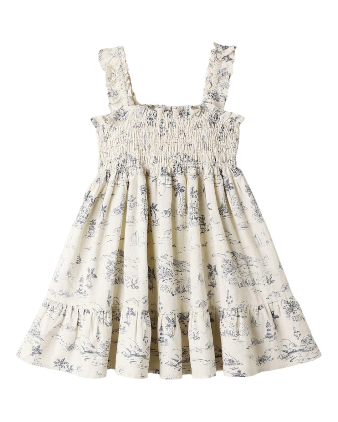 Sutton Dress Ocean Toile
