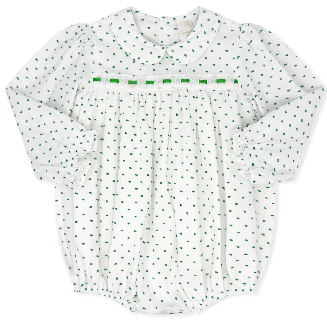 Ribbon Bubble - Mistletoe Green Swiss Dot