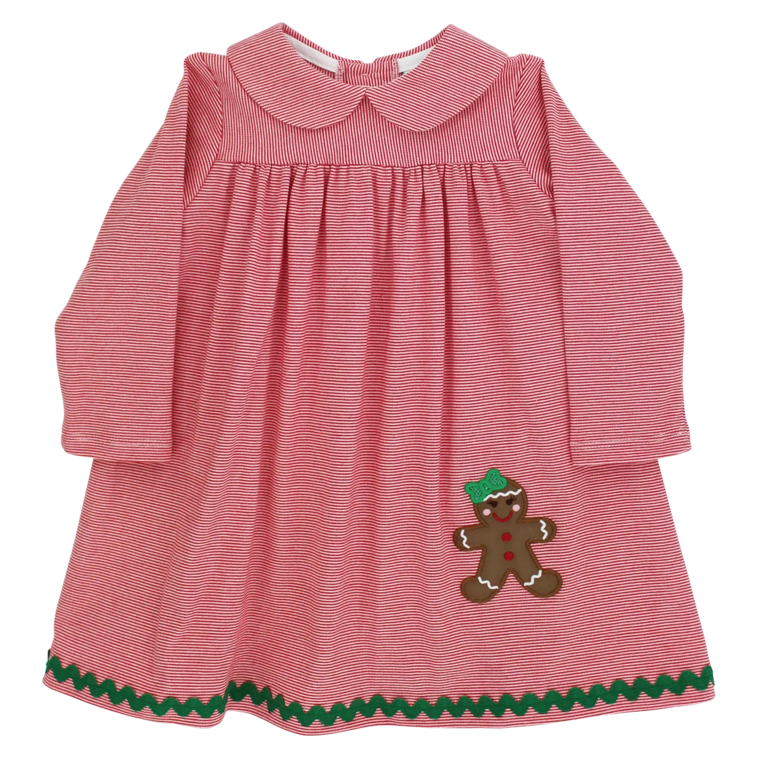 Jolly Gingerbread Knit Dress with Collar