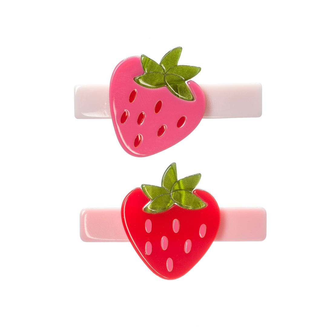 STRAWBERRY RED PINK HAIR CLIPS