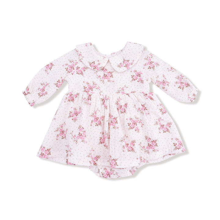 Belle Rosette Dot - L/S Peter Pan Collar Bubble W/ Skirt