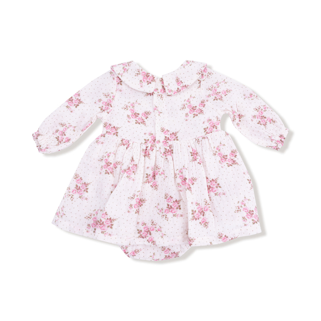 Belle Rosette Dot - L/S Peter Pan Collar Bubble W/ Skirt