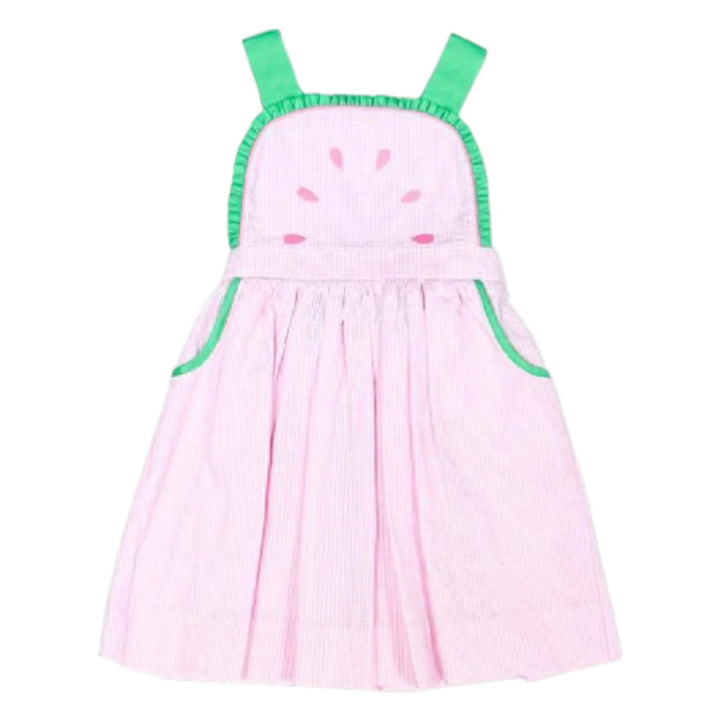 Watermelon Ruffle Seersucker Dress