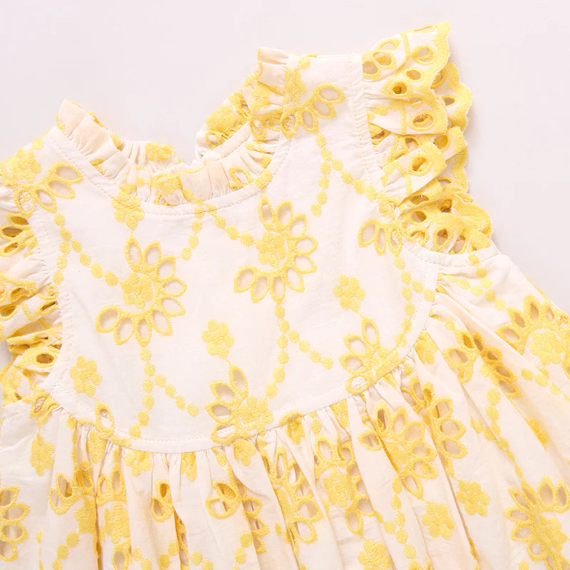 Cynthia Dress Yellow Eyelet